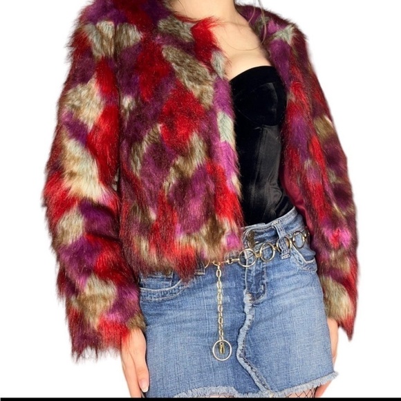 UNIF Faux Fur Jacket SZ S - Picture 1 of 7